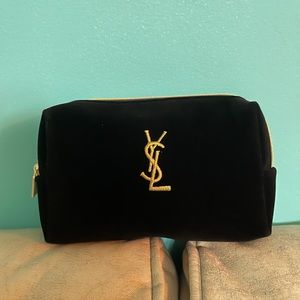 YSL Black Velvet Makeup Bag